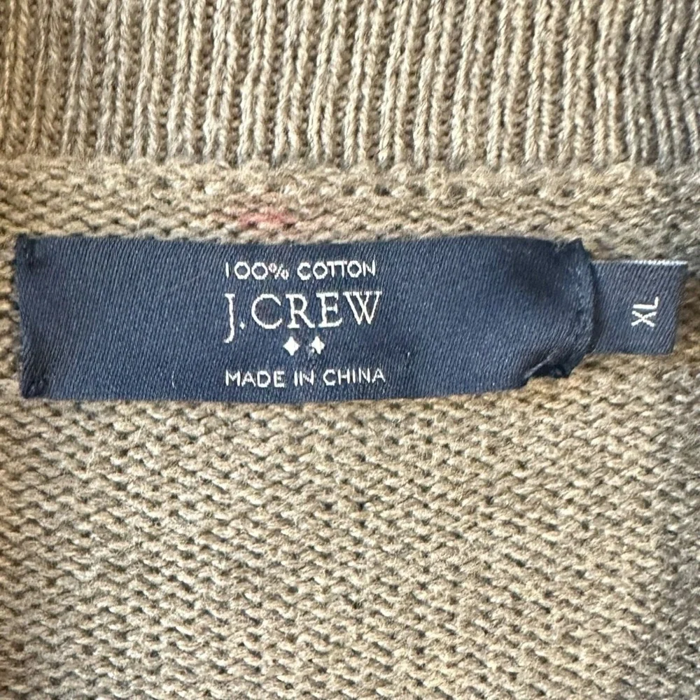 J. Crew Mens XL Beige Shawl‎ Collar Pullover Sweater